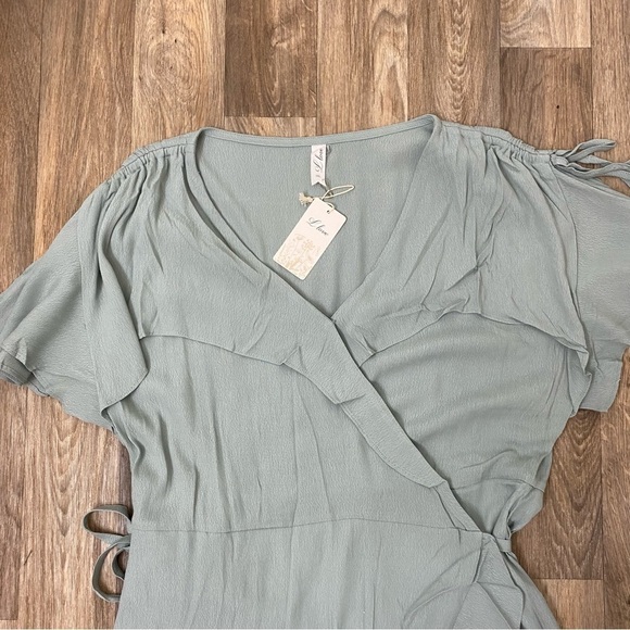 🆕 NWT Maxi Wrap dress in Sage Mint by L Love Womens size 3XL - Picture 5 of 11